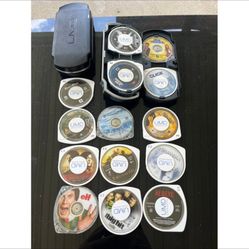 PSP game/movie lot of 14- w/ carrying case. Pricing is for all