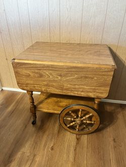 Vintage Cherry Wood Leaf Table