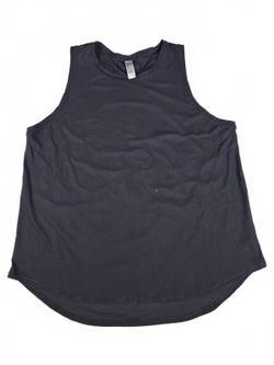 Spanx High Neck Curved Tulip Hem Activewear Tank Top Black XL Athleisure Gymcore