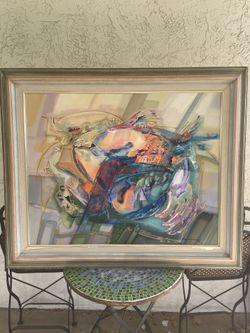 Brazilian Artist Odalva Guimaraes Abstract Painting 