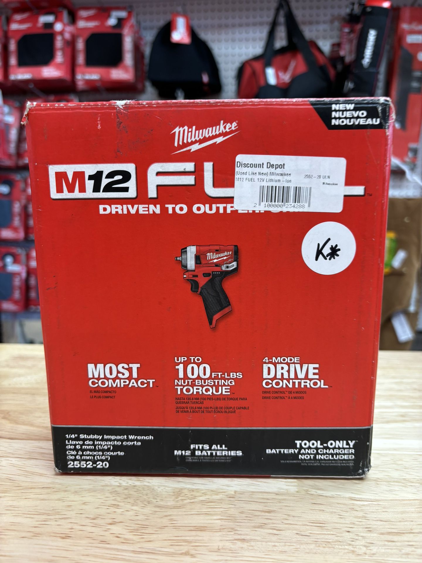 (ULN) Milwaukee M12 FUEL 12V Lithium-ion Brushless Cordless Stubby 1/4 In Impact Wrench (tool Only)