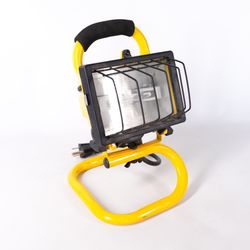 10" Yellow Portable Work Flood Light Floodlight 250 Watts Max "T" Type Bulb