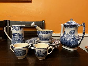 Spode Blue Italian Collection – Made in England – Coffee Pot, Plates & More