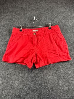 Womens Red Chino Shorts Outdoor Casual Hiking Cotton Stretch