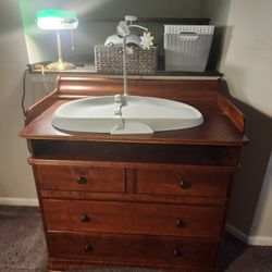 Wood Baby Changing Station With Drawers 