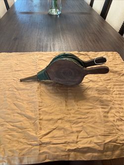 Antique Wooden and Leather Fire Bellows made in France