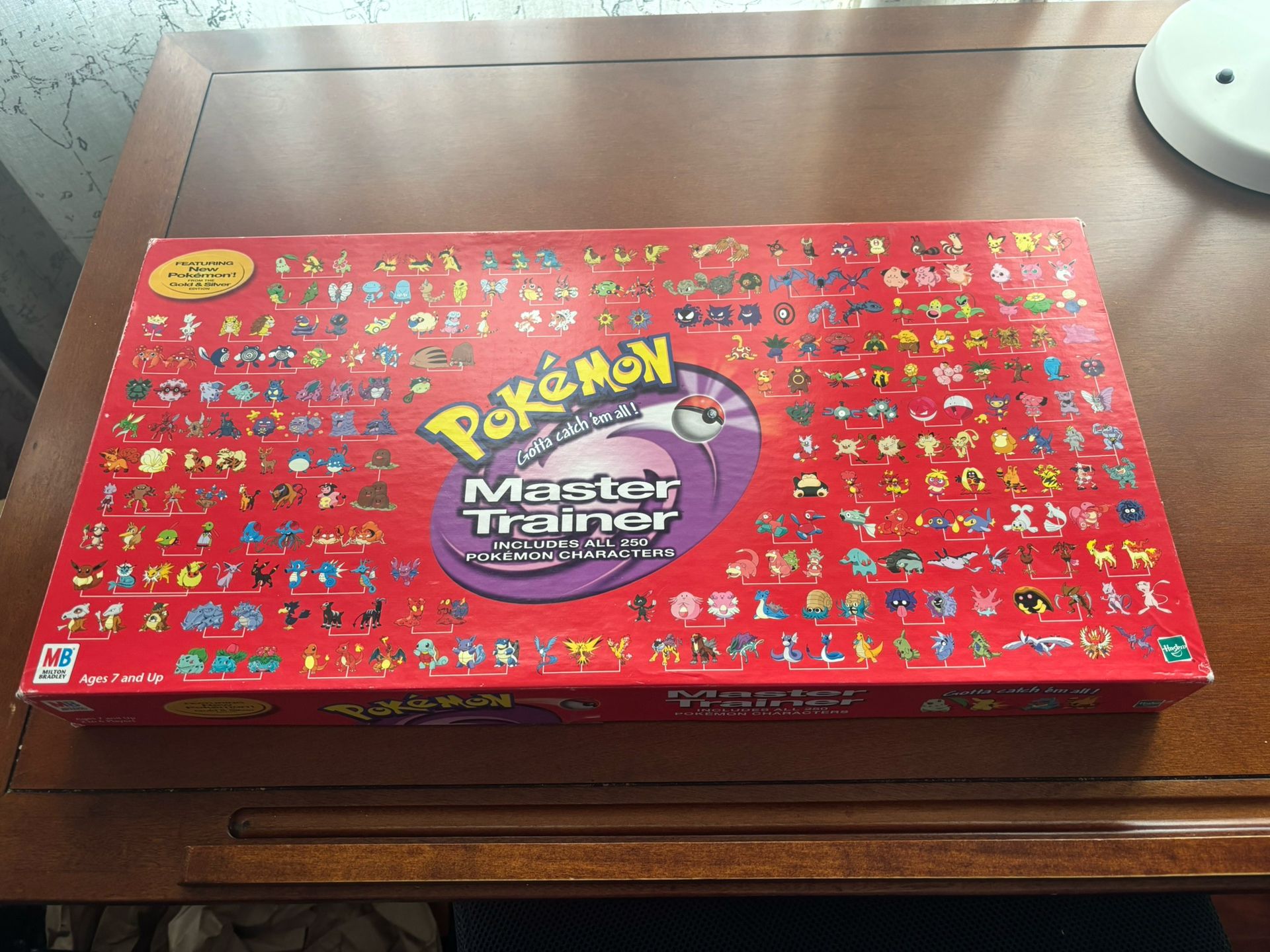 Pokemon Master Trainer Board Game-2001 Gold Vintage Hasbro 100% Complete Red Box Edition