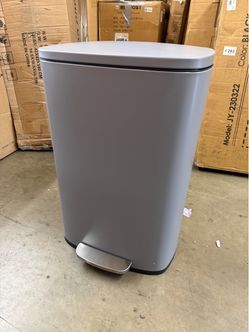 Modern 13 Blue Gray  Trash Can Soft Close Pedal Li