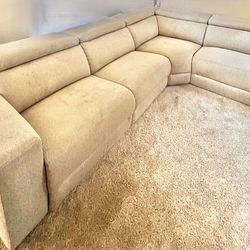 Designer sectional sofa w dual recliners
