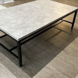 Coffee Cocktail Table Black Metal Legs 55x32x17