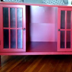 Red 2 Door 4 Shelves Cabinet