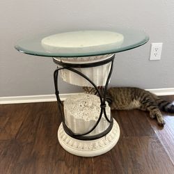 Glass And Metal Decorative Side Table