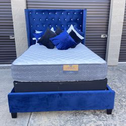 Blue Queen Bed