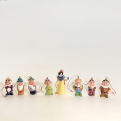 Vintage Disney snow White 7 dwarfs Christmas ornaments