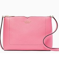 Kate Spade Harlow Crossbody in Bright Blush Pebbled Leather, new with tags