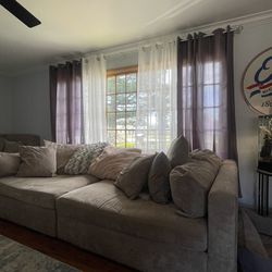 Oversized Tan Beige Sectional Couch