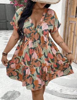 Batwing Short Sleeve Summer Boho Dress