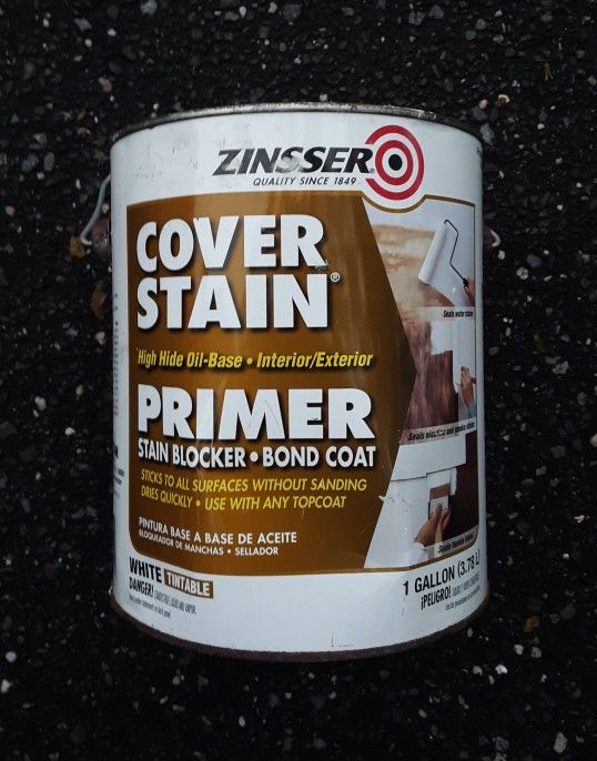 One Gallon Zinsser Cover Stain Primer White NEW