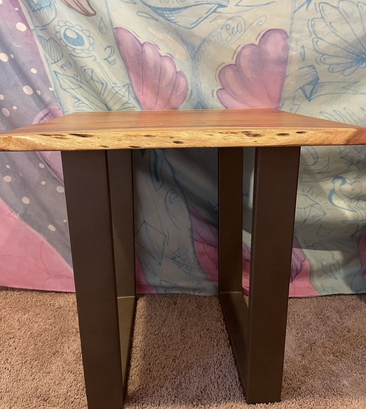 MODAVARI LIVE EDGE REAL WOOD SIDE TABLE
