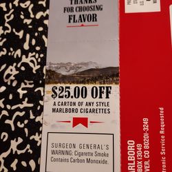 marlboro cigarette coupons $25.00 Off Any MARLBORO CARTON for Sale in Kankakee, IL