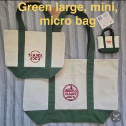 Trader Joe Green Large Mini Micro Combo