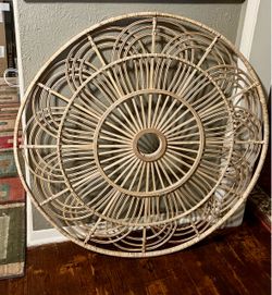Round Wicker Wall Accent
