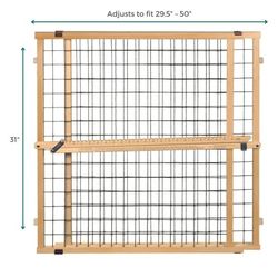 Adjustable Wooden Pet Gate 29.5”–50” Wide, 31” Tall – Sturdy Dog Gate