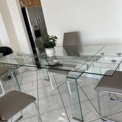 Glass Table & Chair Set