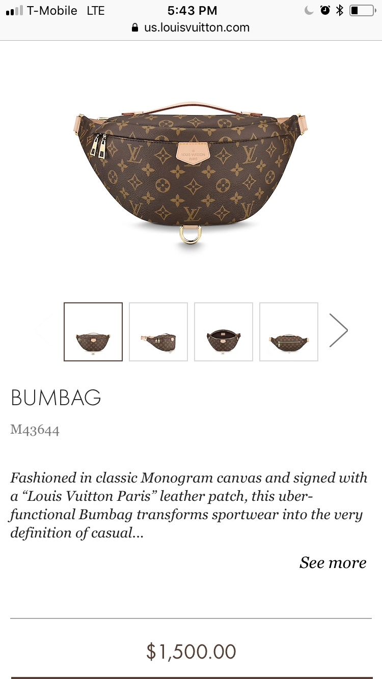 Louis Vuitton Monogram Bumbag M43644 : : Bags, Wallets and Luggage