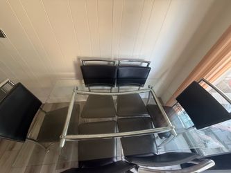 dining table with six chairs