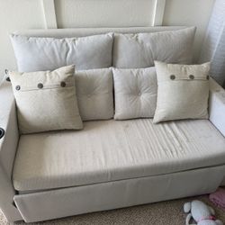 3-in-1 Pullout Couch Bed w/ Decorative Pillows