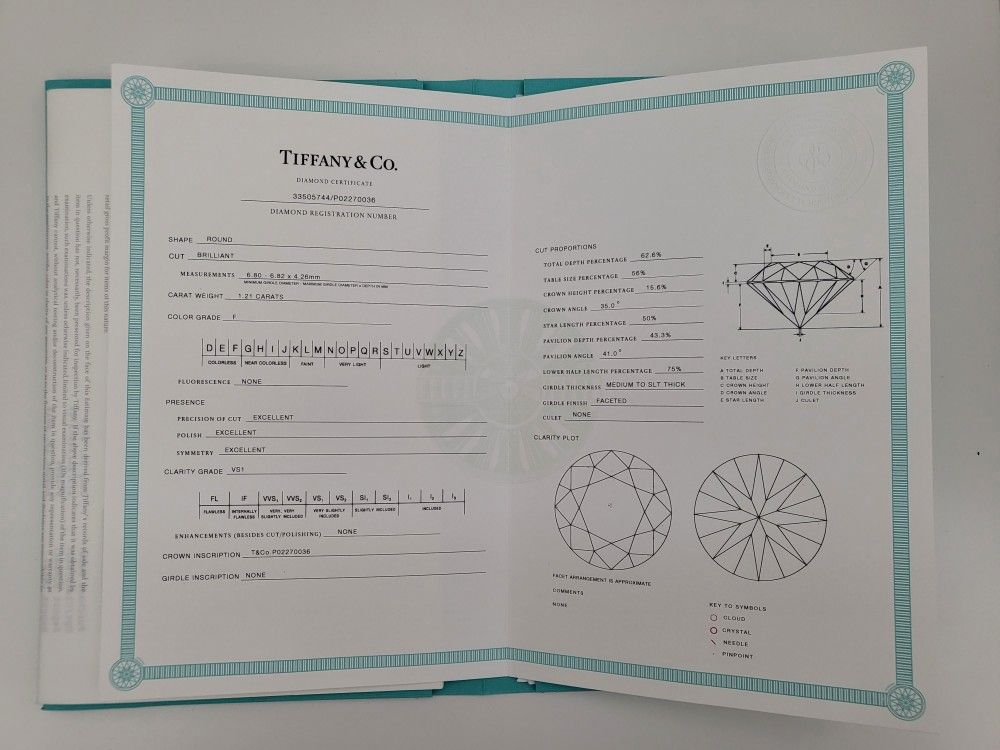 Tiffany & Co Engagement Ring 1.21 Ct