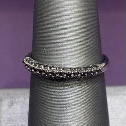 10K White Gold Black Diamond Fashion Ring 0.27 CTW