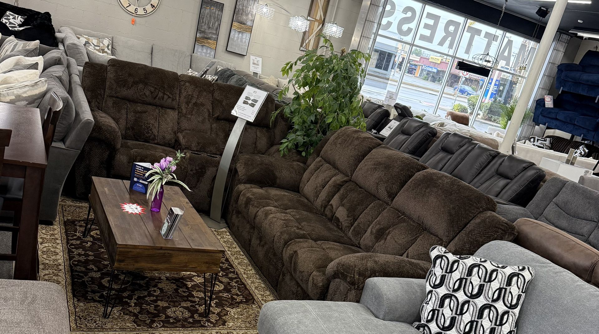 Available In Grey And White 2Pc Reclining Sofa Set