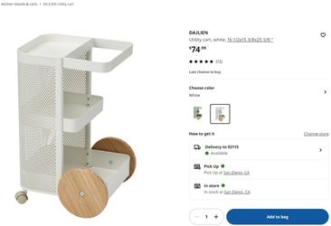 IKEA Utility Cart Side Table Dajlien