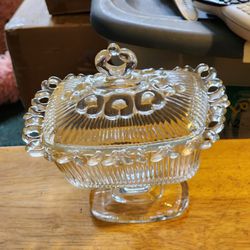 Vintage Pedestal Covered butter dish Or Candy dish Back in the 50s. Or 60s Indiana Made in the USA Pick up only.
