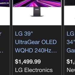 $1,500 oled ultragear 39in curved monitor for sale $750 need it gone before i move off island. i take offers just not lowballs