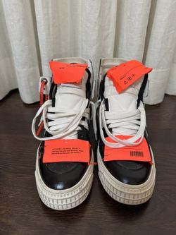 Off White Sneakers Black And White Crocodile 