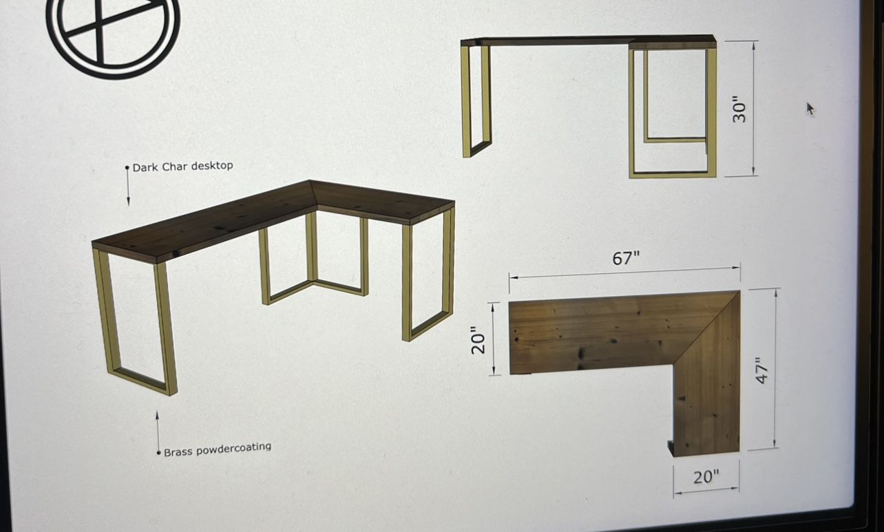 Wood And Steel Modern Work Desk
