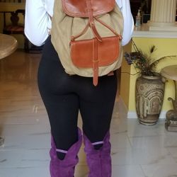 Madewell canvas and leather backpack 