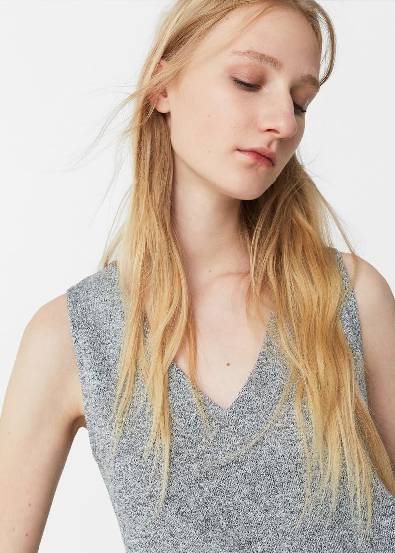 Mango Metallic Knit Top