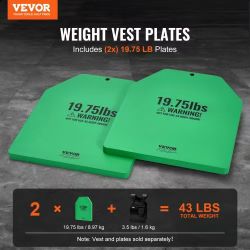 Weight Vest Plates, 19.75 LB Pairs, Premium Steel Weighted plates, Contoured Ergonomic Fit – WODs, Additional Weight for Weight Vests, for Strength Tr