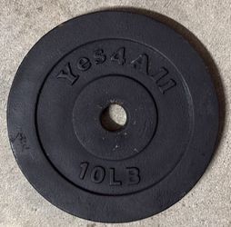 Yes4All 10 LB Cast Iron Weight Plate