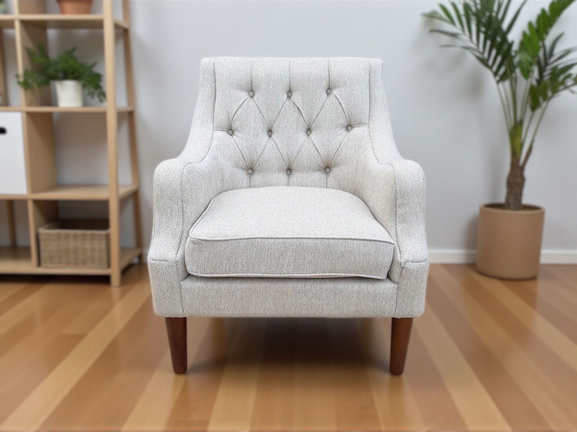 Madison Park Gray Button Tufted Accent Armchair
