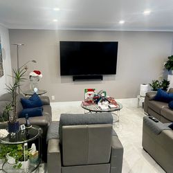 Gray Leather furniture couch and recliners