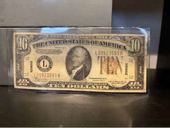 1934 Hawaii $10 bill