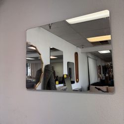 40in. W x 30 in. H Rectangular Frameless Wall Bathroom Vanity Mirror 