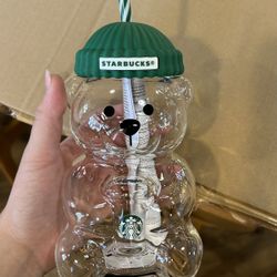 Starbucks Bearista Bear Glass Cup – Holiday Limited Edition