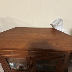 Solid Wood Corner Entertainment Center 
