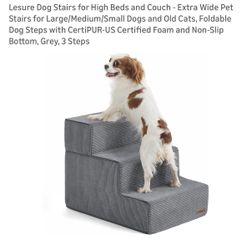 Dog And Cat Stairs, 3 Steps, Gray